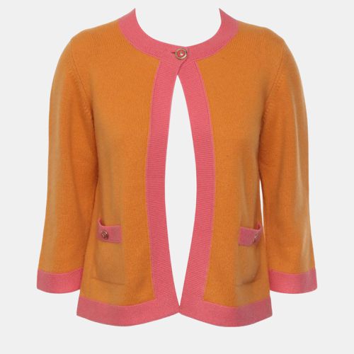 Chanel Orange/Pink Contrast Trimmed Knit Cardigan M - Chanel - Modalova