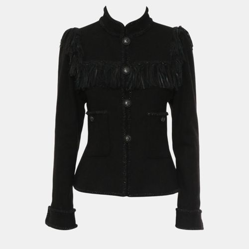 Chanel Black Wool Fringe Jacket M - Chanel - Modalova