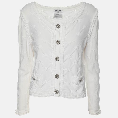 Chanel Cream Viscose Blend Cropped Cardigan S - Chanel - Modalova