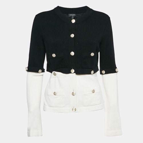 Chanel Black/White Cashmere Detachable Button Detail Cardigan M - Chanel - Modalova