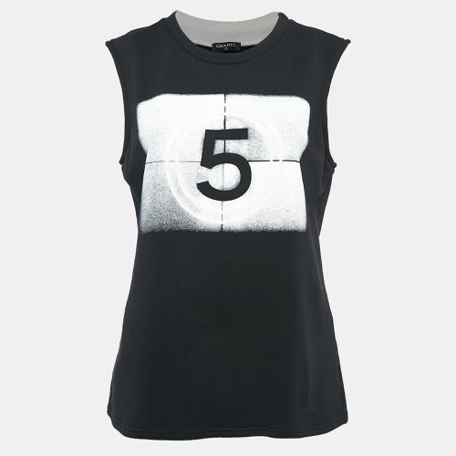 Chanel Black Printed Cotton Sleeveless T-Shirt M - Chanel - Modalova