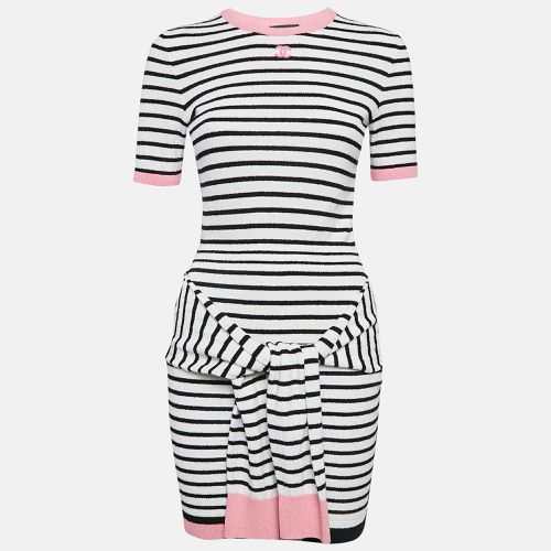 Chanel White/Pink Striped Terry Cotton Tie-Up Detail T-Shirt Dress S - Chanel - Modalova