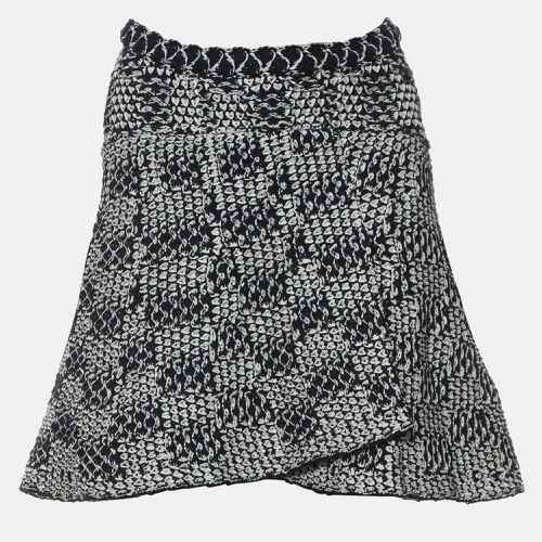 Chanel Navy Blue, White Nylon, Cotton Textured Knit Skirt FR 38 - Chanel - Modalova