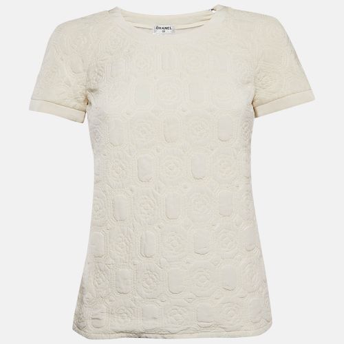 Chanel Ivory Camellia Quilted Silk Top S - Chanel - Modalova