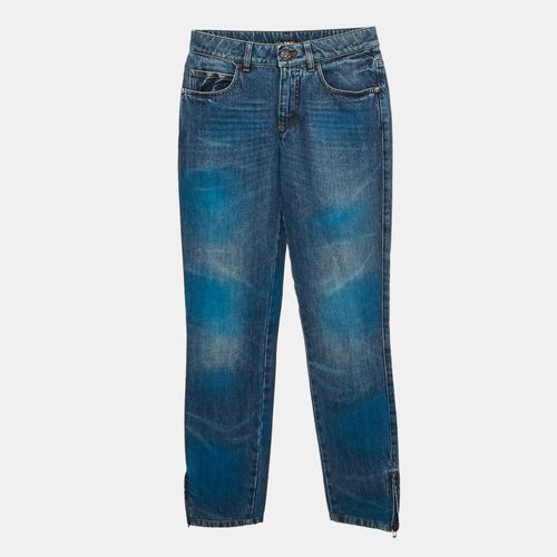 Chanel Blue Spray Painted Denim Jeans S Waist 26" - Chanel - Modalova