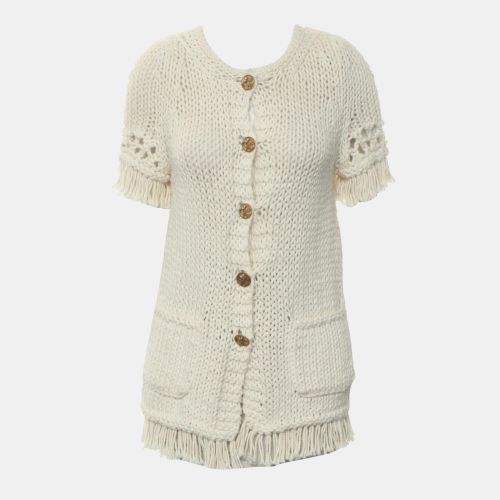 Chanel Off White Cotton Wool Cardigan Dress FR Women 34 - Chanel - Modalova