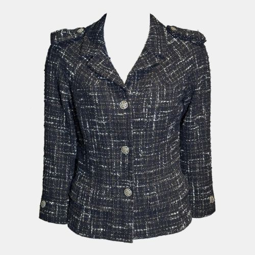 Chanel Black and White Tweed Coco Button Tailored Jacket - Chanel - Modalova