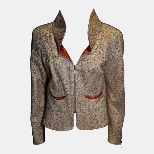 Chanel Salmon Boucle Zipped up Wool Jacket - Chanel - Modalova