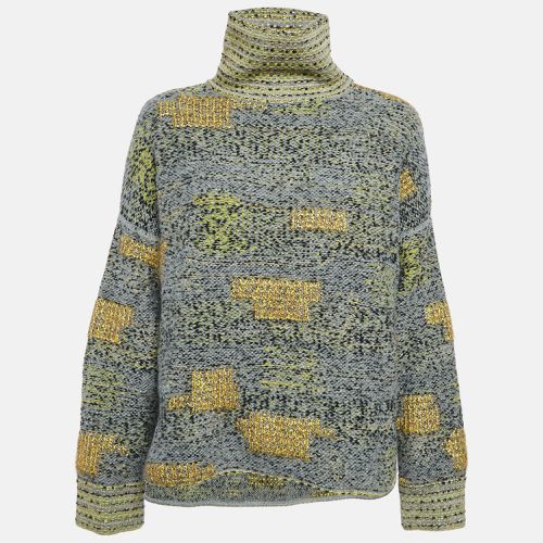 Chanel Grey Patterned Wool Blend Turtle Neck Sweater M - Chanel - Modalova