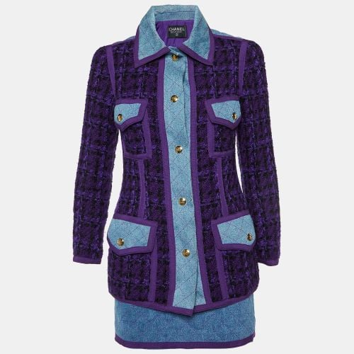 Chanel Vintage Purple Tweed and Denim Skirt and Jacket Set S - Chanel - Modalova