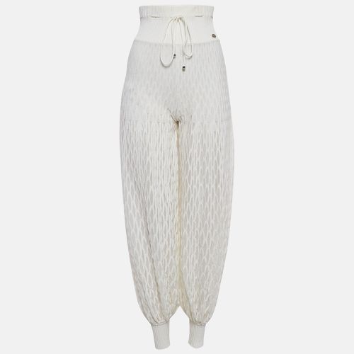 Chanel White Sheer Patterned Knit Harem Pants S - Chanel - Modalova