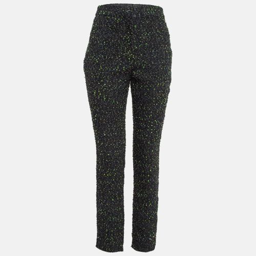 Chanel Black/Green Tweed Logo Badge Detail Trousers S - Chanel - Modalova