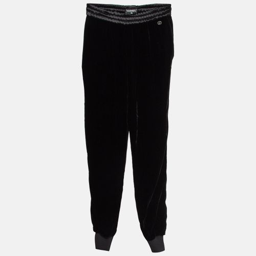 Chanel Black Velvet Loose Fit Trousers S - Chanel - Modalova