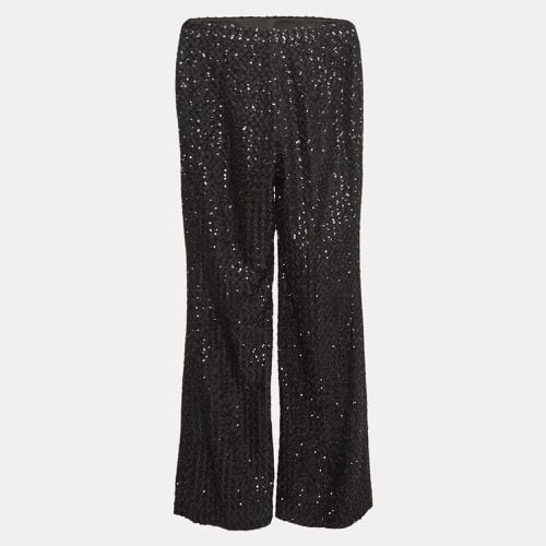 Chanel Black Sequin Silk Wide Leg Pants S - Chanel - Modalova