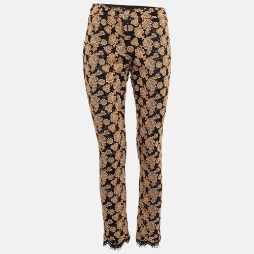 Chanel Brown/Black Floral Lace Skinny Pants S - Chanel - Modalova