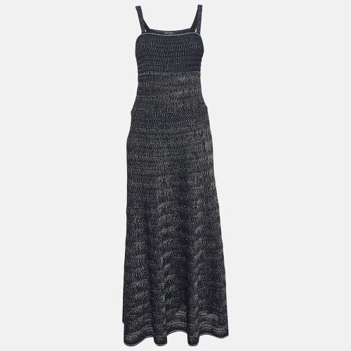 Chanel Navy Blue Patterned Knit Sleeveless Long Dress S - Chanel - Modalova