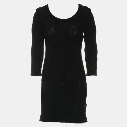 Chanel Black Rayon Ruffle-Trim Long Sleeve Dress FR Women 34 - Chanel - Modalova