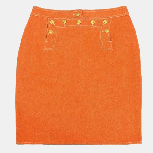 Chanel Orange Denim Skirt Women Size 44 - Chanel - Modalova