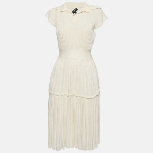 Off- Knit Pleated Knee-Length Dress M - Chanel - Modalova