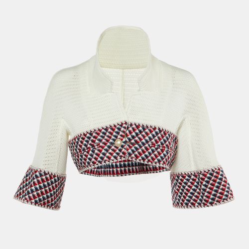 Chanel White Mesh & Tweed Cropped Jacket M - Chanel - Modalova