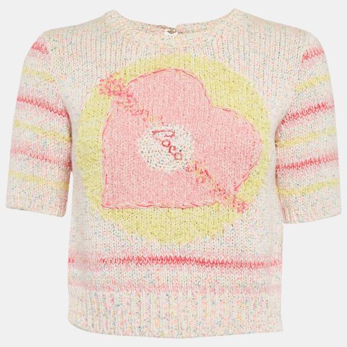 Chanel Pink Coco Heart Intarsia Rib Knit Sweater S - Chanel - Modalova