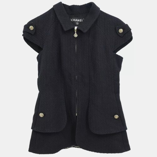 Chanel Sleeveless Zip Up Jacket Black 07P #36 - Chanel - Modalova