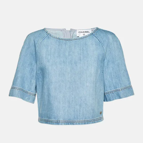 Chanel Blue Denim Crop Top M - Chanel - Modalova