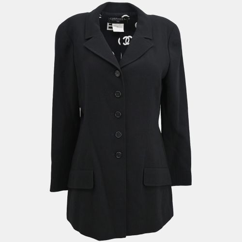 Chanel Black Wool Single Breasted Jacket Women Size 42 - Chanel - Modalova