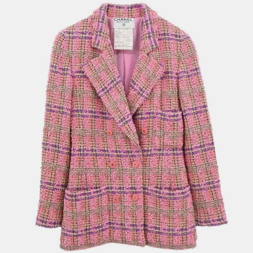 Chanel Double Breasted Jacket Tweed Pink Size S - Chanel - Modalova