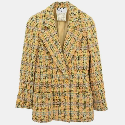 Chanel Double Breasted Jacket Tweed Yellow 94A #36 - Chanel - Modalova