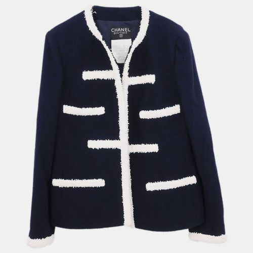 Chanel Collarless Jacket Navy 95C #44 - Chanel - Modalova