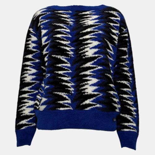 C Patterned Stripe Pullover Multicolor Wool Blend Sweater - Chanel - Modalova