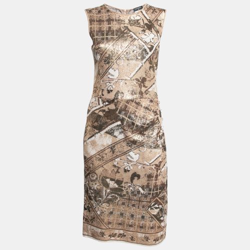 Gold Jacquard Knit Button Detail Sleeveless Dress M - Chanel - Modalova