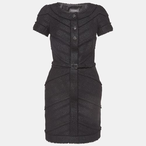 Chanel Black Lurex Tweed Jewel Buttons Detail Belted Mini Dress M - Chanel - Modalova