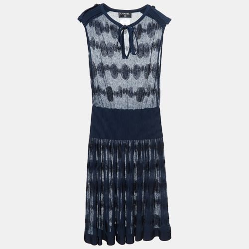 Chanel Navy Blue Polka Dots Knit Short Dress S - Chanel - Modalova