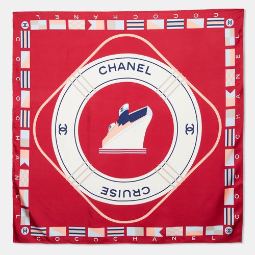 Chanel Red Chanel Cruise Print Silk Square Scarf - Chanel - Modalova