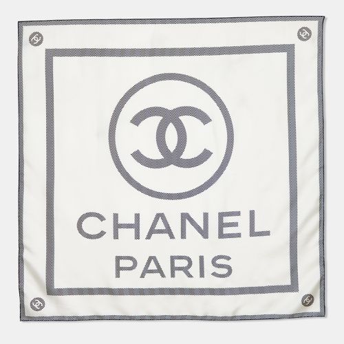 Chanel Ivory CC Logo Print Silk Scarf - Chanel - Modalova