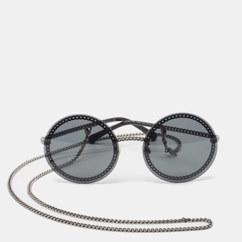 Chanel Black/Grey Gradient 4245 Chain Round Sunglasses - Chanel - Modalova