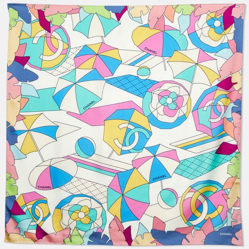 Chanel Multicolor CC Umbrella Print Silk Square Scarf - Chanel - Modalova