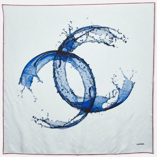 Chanel Pale Blue CC Splash Print Silk Square Scarf - Chanel - Modalova