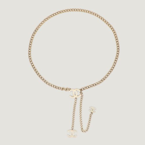 Chanel Gold Tone Enamel CC Charm Chain Belt - Chanel - Modalova