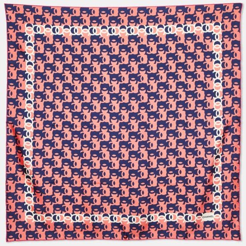 Chanel Pink/Blue CC Print Silk Square Scarf - Chanel - Modalova