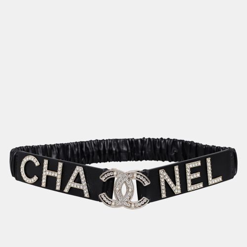 Chanel Black Logo Crystal Waist Belt - Chanel - Modalova