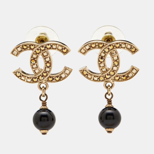 CC Bead Crystals Tone Drop Earrings - Chanel - Modalova