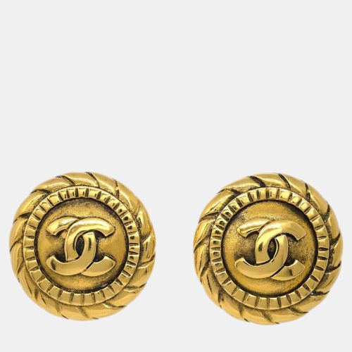 Chanel Gold Button Clip-On Earrings - Chanel - Modalova