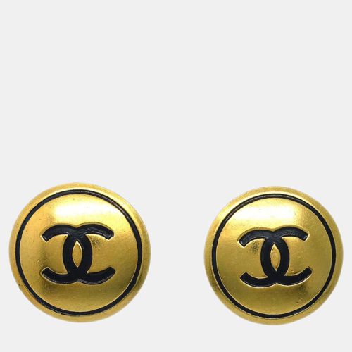 Chanel Gold Button Clip-On Earrings 94P - Chanel - Modalova