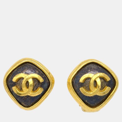 Chanel Gold Rhombus Stone Clip-On Earrings 97A - Chanel - Modalova