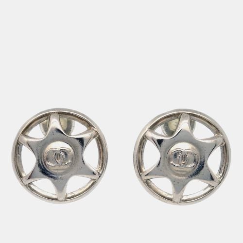 Chanel Silver Button Clip-On 97A Earrings - Chanel - Modalova