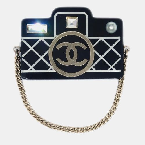 Chanel Black Artificial Pearl Rhinestone Corsage Camera Brooch Pin - Chanel - Modalova