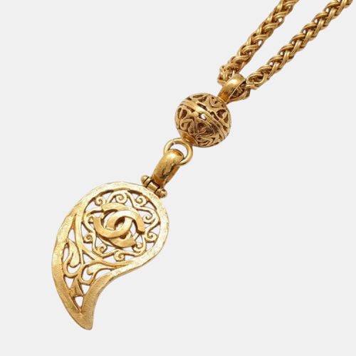 Chanel Gold Metal CC Logo Necklace - Chanel - Modalova